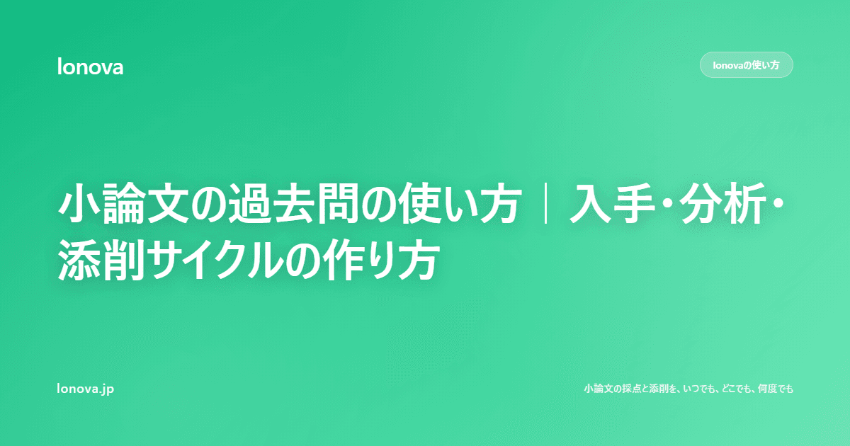 小論文の過去問の使い方|入手・分析・添削サイクルの作り方