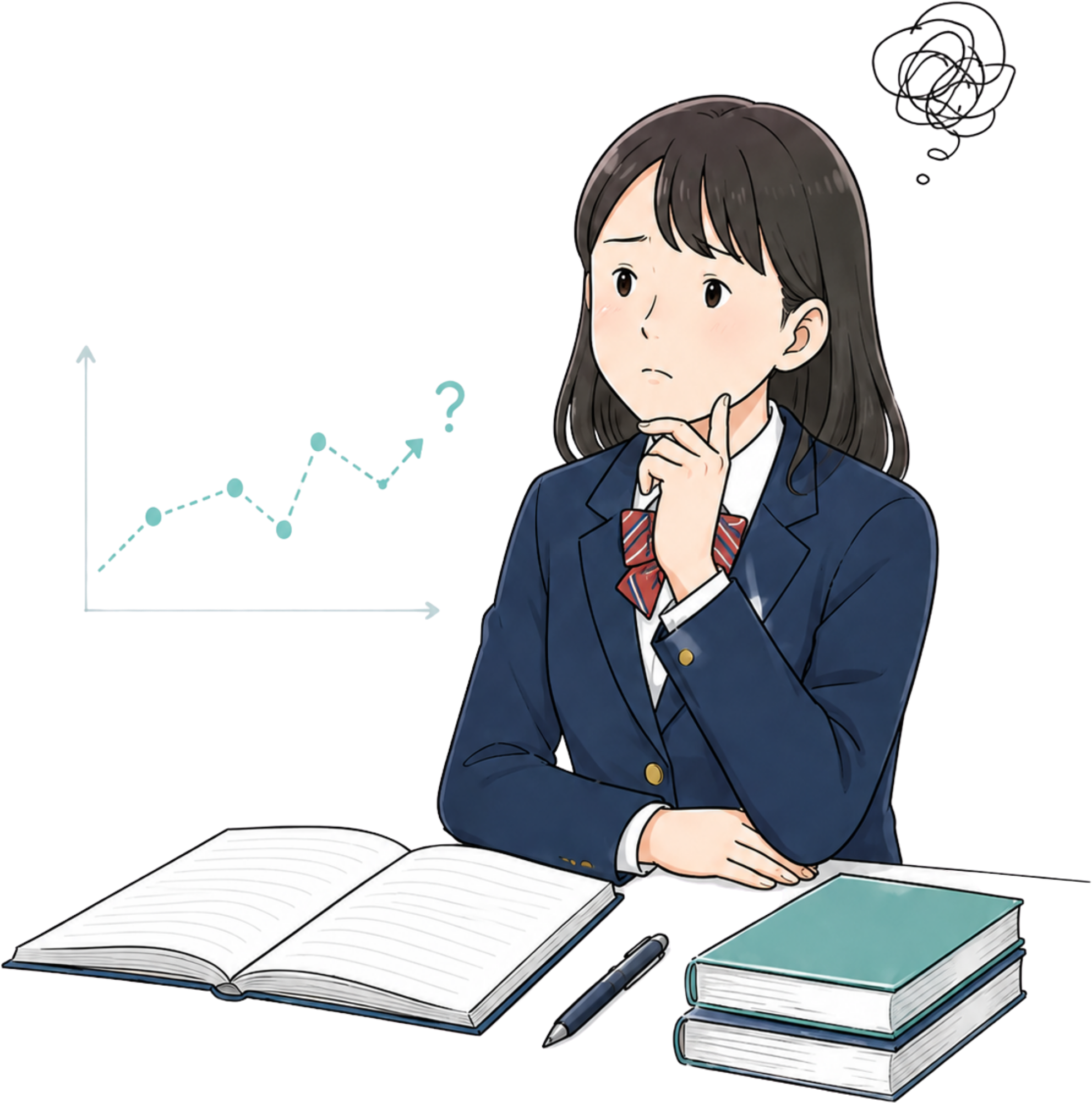 伸びを実感できず悩む生徒